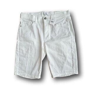 NWT LOFT bright white denim Bermuda mid rise shorts